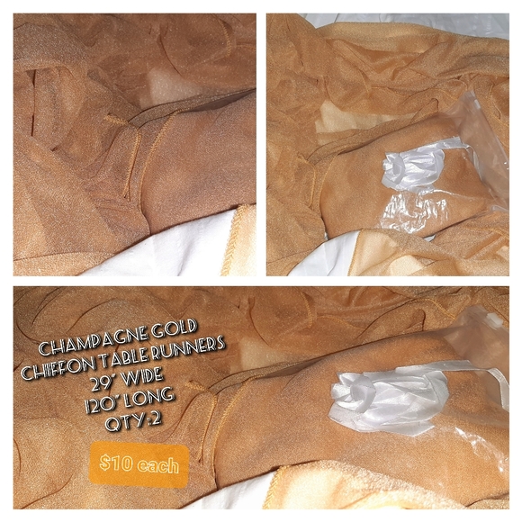Champagne gold chiffon runners - Picture 1 of 4